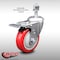 Service Caster 4 Inch SS Red Polyurethane 1/2 Inch Threaded Stem Caster with Total Lock Brake SCC-SSTSTTL20S414-PPUB-RED-121315 - alternate 1